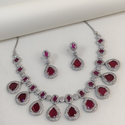 Diamond Cuts Necklace Set/Ex-1-H20607-3A-1750-Golden