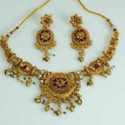 Antique South Indian Ruby Choker Set A