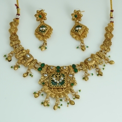 Antique South Indian Green Choker Set B
